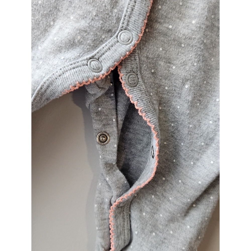Carter's Baby Girl Size 6 Months 100% Cotton Gray & White Kitten‎ Pajamas - Picture 5 of 8